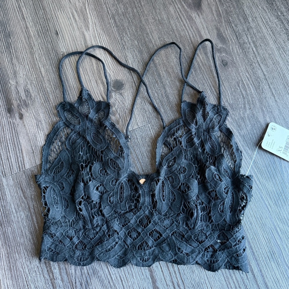 NWT Free People Black Bralette Top Lingerie